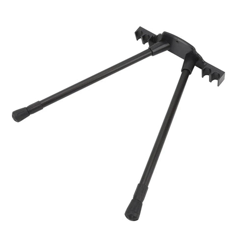 Lightweight Aluminum Folding Table Leg Set With Adjustable Height 36 To 59 Cm for camping tables and desks, black legs angled view