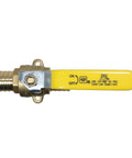 Close-up of Five Pack 1 Inch PEX Shut Off Ball Valve With Drop Ear Full Port Lead Free Brass, side view