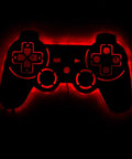 Controller-shaped Gamer Neon Sign With 7 Color Changing Mirror LED Backlight Design, luminous red, for game room decor.
