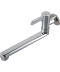 Cold Only Wall Mounted Faucet, Extended Reach 304 Stainless Steel Rotatable Kitchen Sink Tap with Single Lever for Mop Pool(20cm) side view image.