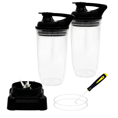 Replacement Square Pro Blender Blade Upgrade Kit With 18 and 24oz Cups And To Go Lid Compatible With Ninja Pro System BL621