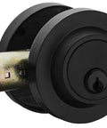 Heavy Duty Entry Lever Door Handle And Deadbolt Lock Set For Front Door Or Office Reversible Round Lever With Single Cylinder Keyed Entry Fits Right Or Left Sided Doors Iron Black Finish