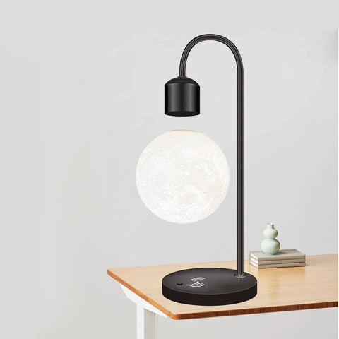 Floating Moon Lamp With Built In Qi Wireless Charger Modern Levitating Light With Touch Control For A Warm Ambience