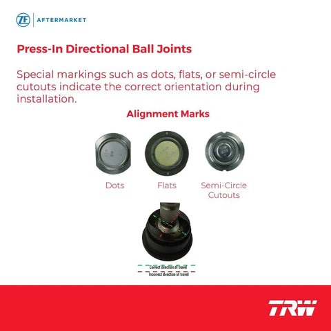 Hyundai Sonata Suspension Ball Joint 2011 2014 Replacement, Beefy Heavy Duty Performance, Smooth Steering, Low Friction Design, Long Lasting Dust Covers, Endurance Tested To 500k Cycles, Fits Multiple Applications directional marks