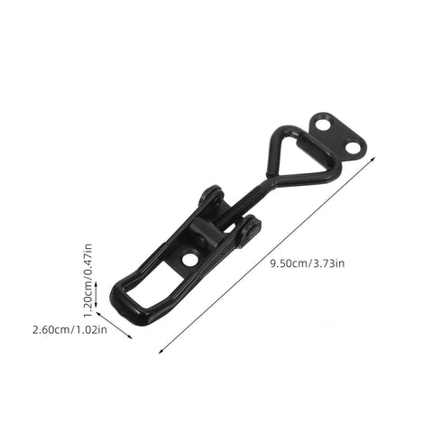 Black Heavy Duty Adjustable Toggle Latch Clamp With Quick Release Metal Pull Latch For Industrial Tool Boxes, 9.5cm length
