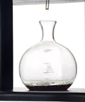 Premium 1 Liter Cold Brew Coffee Machine Hand Blown Glass And Solid Wood Ice Drip Tower with brewing glass vessel.