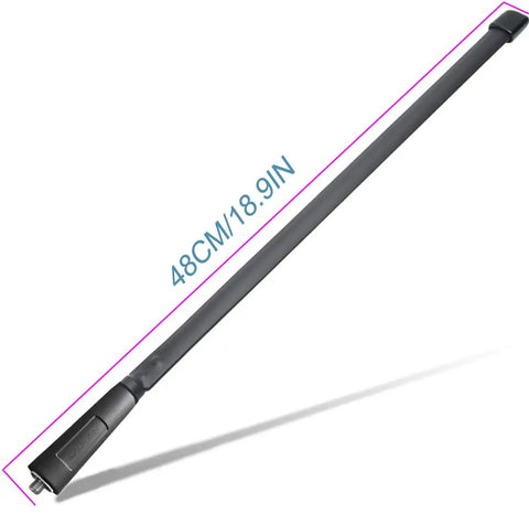 Tactical Foldable 18.8 Inch VHF UHF High Gain Ham Radio Antenna 144 430 MHz With SMA Female Connector shown extended