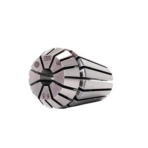 Top Shelf Precision Spring Collet Chuck For CNC Milling Tool Holder And Engraver Spindle ER25 6 Millimeter, ER20 collet showcasing precision fit.
