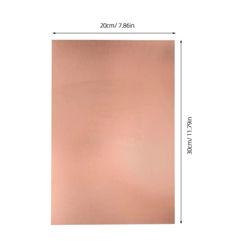 Single Sided Copper Clad PCB Laminate 1.4mm Thick Copper Plated Universal Circuit Board For Etching And DIY Prototyping Kit 20x30cm And 11.8x7.8 Inches For Easy Soldering And Circuit Projects image showing the full board with dimensions.