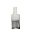 Top Shelf Heavy Duty Sediment Filter And Water Pump Protector For Drip Irrigation Rigs Built Tough Rust Proof No Sweat Install Premium Adapter Kit 10 Pieces, stainless steel filter with white barb fitting.