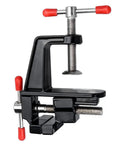 Mini Tabletop Vise Clamp On For Jewelry Making And Watch Repair, Portable Aluminum Alloy Bench Vise with Walnut Finish, Black