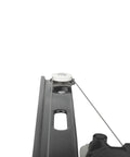 Close-up of Rear Driver Side Power Window Regulator Assembly Without Motor for BMW E90 E91 2006-2012 showing pulley system.