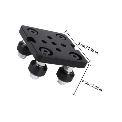 2040 European Aluminum Profile Pulley V Groove Compact Five Wheel Gantry Plate for 3D Printer Accessories black aluminum frame with four pulleys, 5 cm x 6 cm