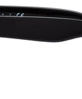 Side view of Junior Kids Square Sunglasses Black Frame With Green Mirrored Lilac Lenses 48 mm XX Small Fit Tiny For Narrow Faces