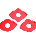 Heavy Duty Aluminum Router Template Jig And Precision Radius Corner Locator With Half Fillet Measuring Set Spanning R10 Through R35 Sizes for R10, R20, R25, R30, R35 radius templates.