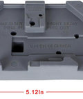 AR15 Bench Block For Gun Build And Assembly, Non Marring Urethane Pedestal Protects Finish, Top view with dimensions