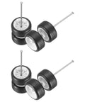 Four Pack 1 By 64 Scale Wheels And Tires Set with Real Riders Rims White 10-Spoke Design Includes Axles for RC Diecast Cars