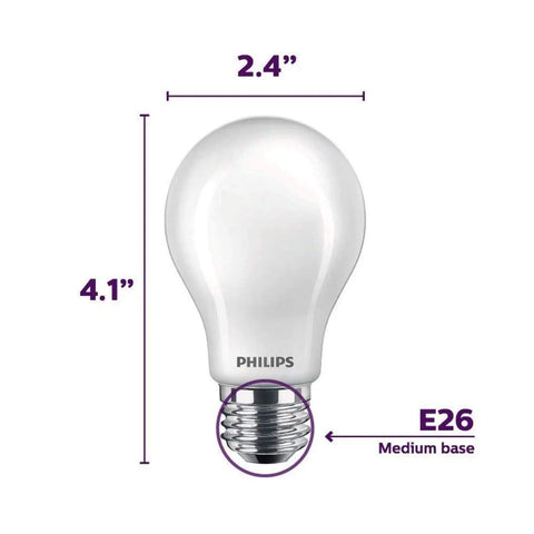 A19 Led Light Bulb Non Dimmable 800 Lumens Bright Soft White 2700K 10W Equivalent 60W E26 Base Pack Of 24 Energy Efficient