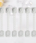 Six Pack Safety Locks For Cabinets And Refrigerator with Adjustable Length Kid Proof Drawer Locks, ABS Plastic