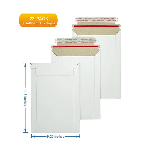 Three 22 Pack White Rigid Mailers 9.25 X 11.5 Inches Heavy Duty Cardboard Mailers That Keep Your Flat Stuff Flat Perfect For Shipping