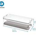 Removable Drainage Tray Storage Bin For Refrigerator And Pantry, Stacking Bin With Lid And Inner Basket, BPA Free, clear design