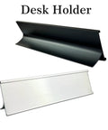 Custom Aluminum Name Plates 2x8 For Desk And Wall With Optional Logo And Text Personalization In Silver Or White Finish holder