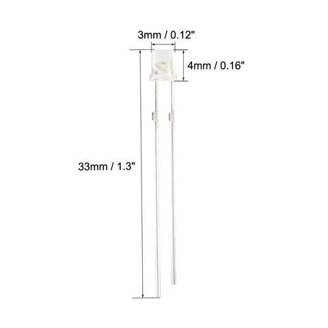 Photosensitive Diode Photodiode Light Sensor Pack Of 20 3mm Clear Flat Head Receiver Diodes 400 1100 Nm Detection Range 940 Nm Peak
