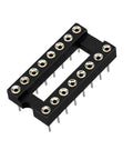 16 Pin DIP IC Socket Through Hole PCB Mount 2.54mm Pitch 7.62mm Spacing Round Machine Pin Solder Type 20 Pack Easy Install And Replace