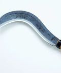 Close-up of Long Handle Scythe With Double Edged Aogami No 2 Blade For Forestry, Handmade In Japan, thick dual bevel blade detail