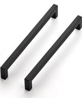 18 Pack 8-4/5 Inch Square Cabinet Handles Matte Black Pulls For Drawers Cabinets And Cupboards Center To Center 224mm