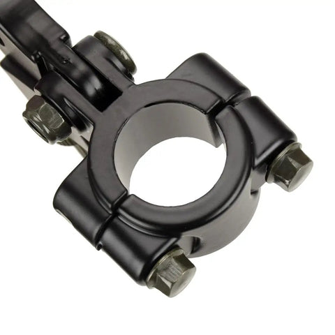 Close-up of the mounting bracket on a Beefy Left Mini Bike Brake Lever Clutch Handle For Predator 212cc 196cc Engines And Coleman CT200U