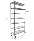 Legit Heavy Duty Wire Shelving Unit Featuring 2450 Pound Load Capacity With Durable Metal Storage Rack And Adjustable Leveling Feet, 81.5in height