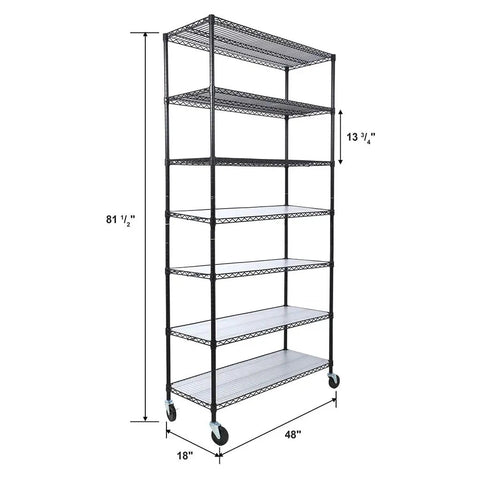 Legit Heavy Duty Wire Shelving Unit Featuring 2450 Pound Load Capacity With Durable Metal Storage Rack And Adjustable Leveling Feet, 81.5in height