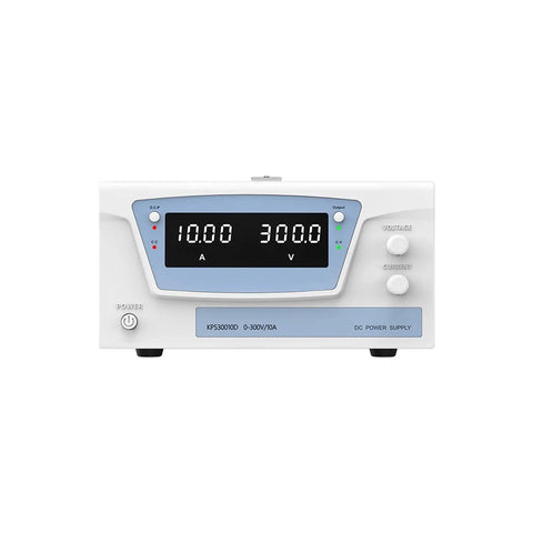 Beefy Bench Power Supply 0 To 300V 0 To 10A 3000W DC Lab PSU With Rock Solid Voltage Stability And Current Protection Built For Workshops Prototyping Testing And Equipment Calibration front view LCD display