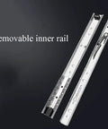 Side Mount Drawer Slides With Ball Bearing Tracks For Smooth Glide Built Tough Heavy Duty Metal Drawer Runners For Home Cabinets Soft Close Double Rail Design 2 Pack 8 Inch 200mm, showing removable inner rail