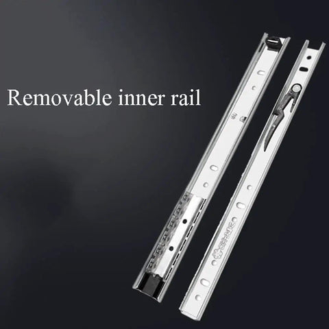 Side Mount Drawer Slides With Ball Bearing Tracks For Smooth Glide Built Tough Heavy Duty Metal Drawer Runners For Home Cabinets Soft Close Double Rail Design 2 Pack 8 Inch 200mm, showing removable inner rail