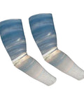 Ice Silk Arm Sleeves For Outdoor Comfort With Moisture Wicking Breathable Fabric Full Length Thumb Hole Sleeve Custom Pattern Sailing Sunset Scene