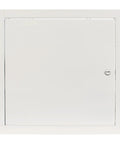 Top Shelf 18 Gauge Steel Drywall Access Door Panel With A No Fuss Cam Latch And Rock Solid Keyed Cylinder Lock 22X30 Inches in white finish.