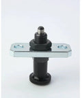 Heavy Duty Spring Loaded Indexing Plunger With Locking Knob And Flanged Base showing the black plunger with metallic flange for secure jig setup.