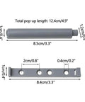 Magnetic Push Door Catches Set 10 Pack With Adjustable Head, dimensions showing 12.4cm total length and ABS construction.