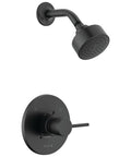 Matte Black Shower Trim Kit With Head And Handle Set, Universal Valve Compatible for MultiChoice with modern handle design