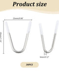 V Shape Metal Bra Underwire Replacement Set With Stainless Steel Nylon Heavy Gauge Wires, 30 Pieces, size diagram