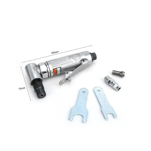 Built Tough Pneumatic Angle Die Grinder With A 90 Degree Head That Pulls 25000 Rpm On A Quarter Inch Chuck, accessories included.