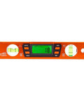 Savage Digital Magnetic Torpedo Level, 9 Inch Aluminum Billet, Orange, With 4 Neodymium V-Grooved Magnets, Dual Vials, Front View
