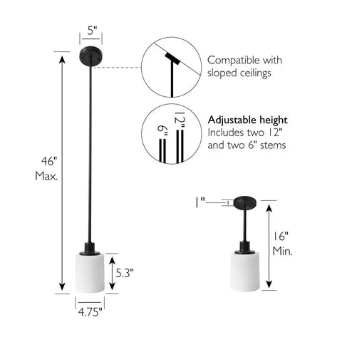 Five Light Satin Nickel Chandelier With Frosted Glass Shades Dimmable Pendant Lighting adjustable height and sloped ceiling compatibility