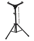Solid Height Adjustable Snare Drum Stand Portable Alloy Tripod Practice Rack with adjustable height and sturdy frame.