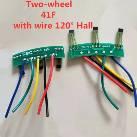 Two Pack E Bike Hall Sensor Kit For Two Wheel Electric Motors 41F Hall Plate Sensor PCB With Wire 120 Degree Hall Element For Brushless Direct Drive Hub Motors Up To 1000W