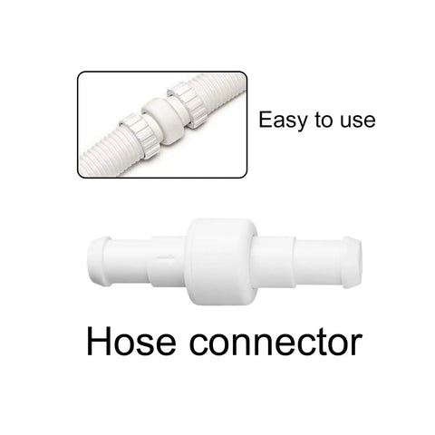 Pool Cleaner Hose Ball Bearing Swivel Replacement With Nuts For Polaris D20 180 280 380 480 PRO And 3900 Sport Accessories Parts, white ABS hose connector