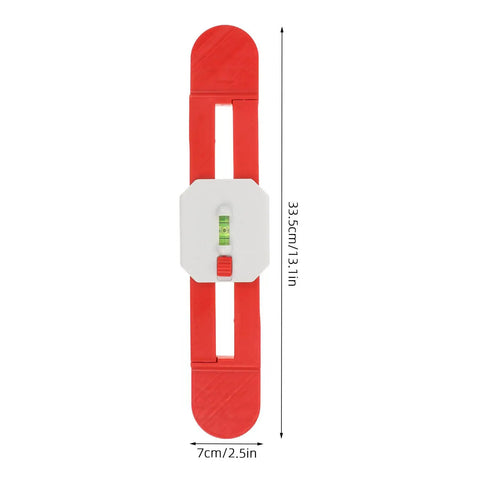 Hvac Installation Level Gauge Retractable Spirit Level for Ac Mounting, red plastic, 33.5cm long, aligns AC units accurately.