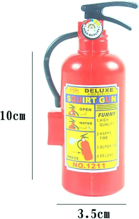 3 Pack Realistic Fire Extinguisher Toy Set, 4 Inch Refillable Water Squirters, Mini Fake Extinguishers for Pranks and Gags